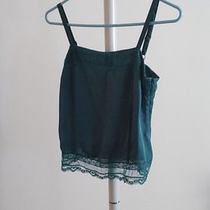 Teal Camisole with Lace Trim
